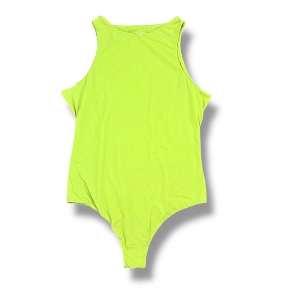 SKIMS Fits Everybody High Neck Bodysuit Color NEON LIME Size Large - Picture 2 of 4